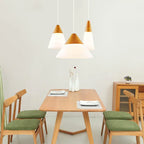 Nordic Wood Grain Glass Cone Shaped 1-light Pendant Light modern luxury lighting fixture
