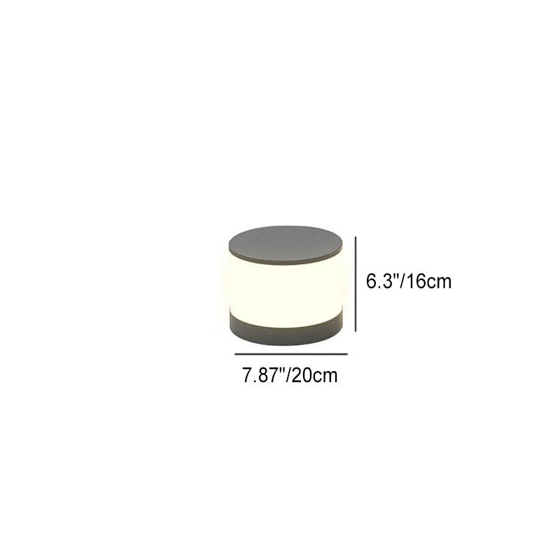 Modern Minimalist Solar Outdoor Round Column Post Head LED Waterproof Landscape Light for Garden Lumendat