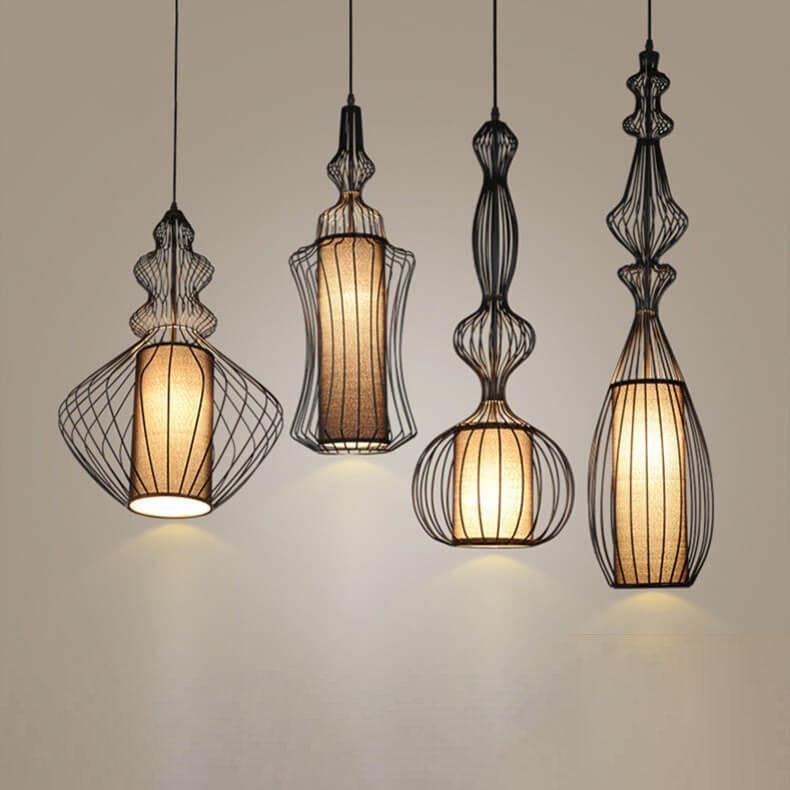 Industrial Retro Metal Birdcage 1-light Lantern Pendant Light BulbSquare