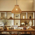 Retro Rattan Weaving Dome 1-light Pendant Light Lumendat