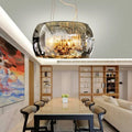 Modern Glass Shade Crystal Hanging 6-light Chandelier modern luxury lighting fixture