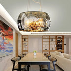 Modern Glass Shade Crystal Hanging 6-light Chandelier modern luxury lighting fixture