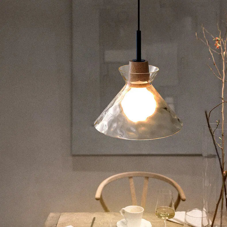 Nordic Clear Rippled Glass Shaded 1-light Pendant Light Lumendat