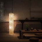 Minimalist Rattan Weaving Column Shaped 3-Light Standing Floor Lamp Lumendat