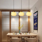 Retro White Striped Glass Jar 1-light Japanese Pendant Light Lumendat