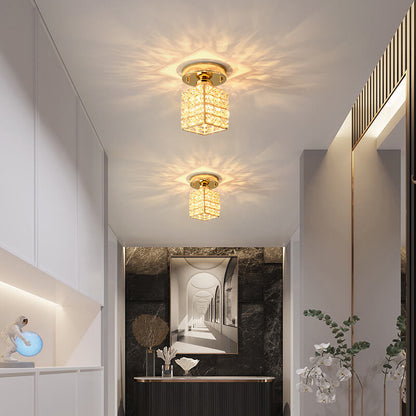 Modern Creative Crystal 1-light Semi-flush Mount Ceiling Light
