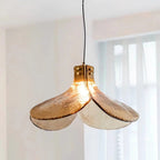 Vintage Amber Glass Floral Brass 1-light Pendant Light BulbSquare