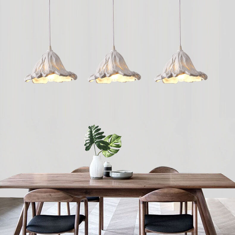 Vintage Lotus Leaf Resin 1-light Pendant Light