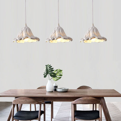 Vintage Lotus Leaf Resin 1-light Pendant Light