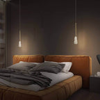 Modern Copper Clear Glass Tapered 1/2 Light Pendant Light