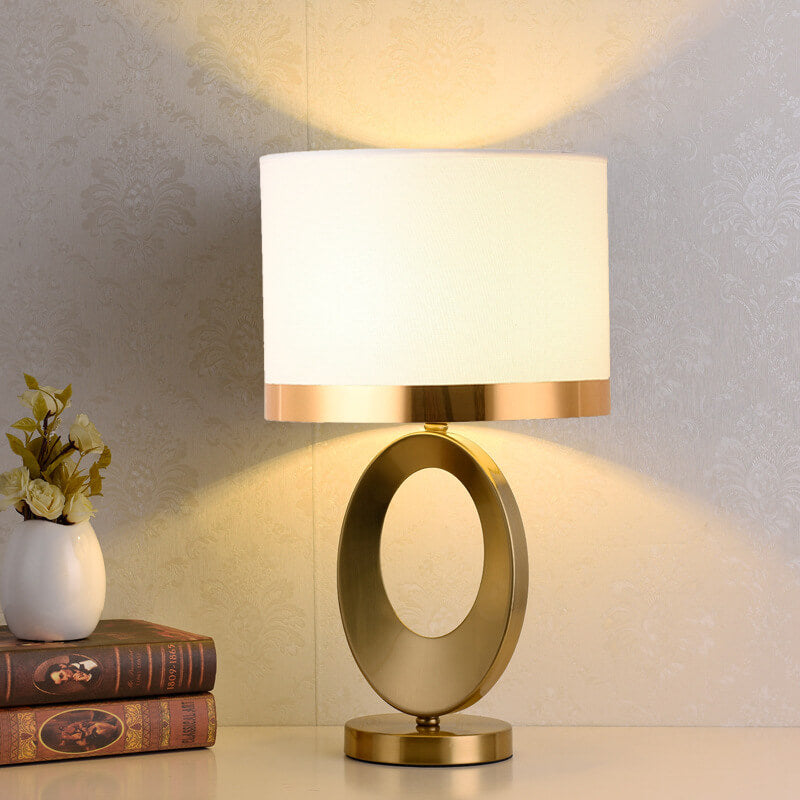 Modern Luxury Fabric Ring Base 1-Light Table Lamp Lumendat