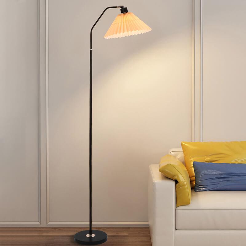 Minimalist Fabric Pleated Shade 1-Light Standing Floor Lamp Lumendat