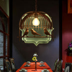 Vintage Creative Iron Birdcage 1-light Pendant Light BulbSquare