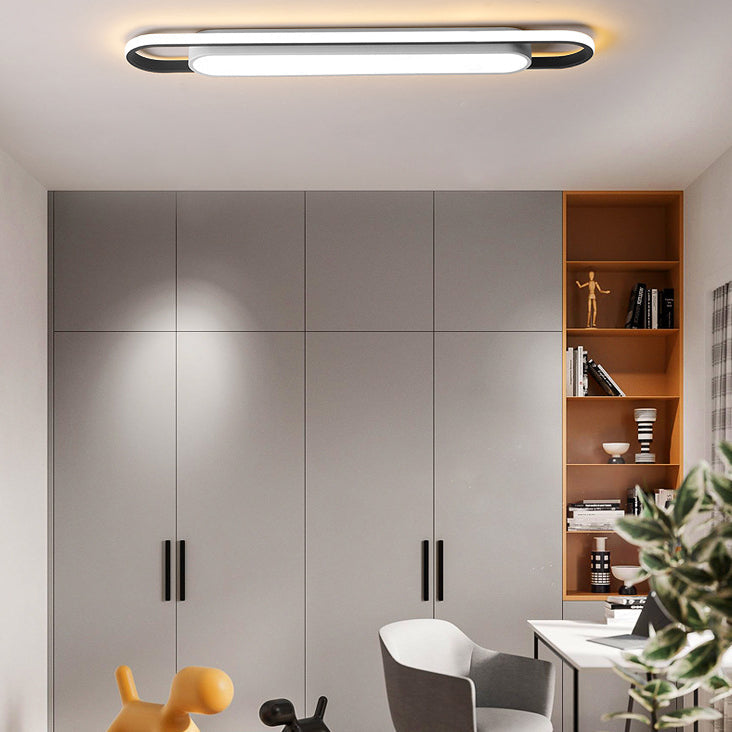 Nordic Minimalist Long Bar Ring LED Flush Mount Ceiling Light Lumendat