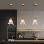 Modern Luxury Glass Bell Shade Brass 1-light Pendant Light BulbSquare
