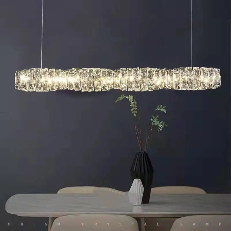 Modern Minimalist Linear Crystal LED Chandelier Lumendat