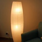 Nordic Minimalist Rice Paper Column 2-Light Standing Floor Lamp Lumendat