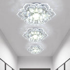 Modern Crystal Flower Shape LED Flush Mount Ceiling Light BulbSquare
