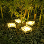 Solar LED Ice Brick Waterproof Glass Ground Light Garden Light Lumendat