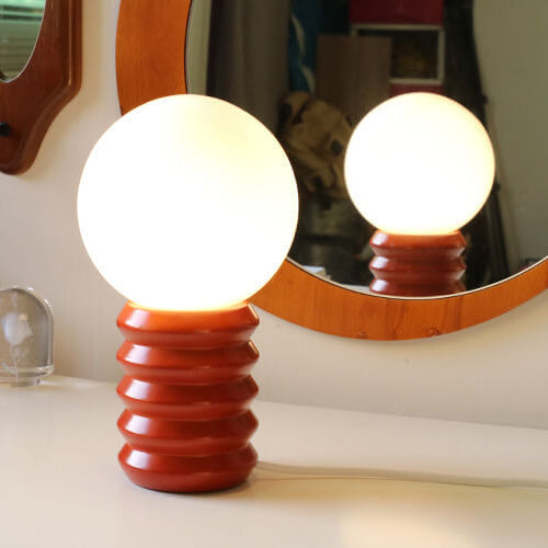 Vintage Orange Solid Glass 1-Light Table Lamp Lumendat
