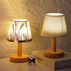 Vintage Linen Drum Shade 1-Light LED Table Lamp Lumendat