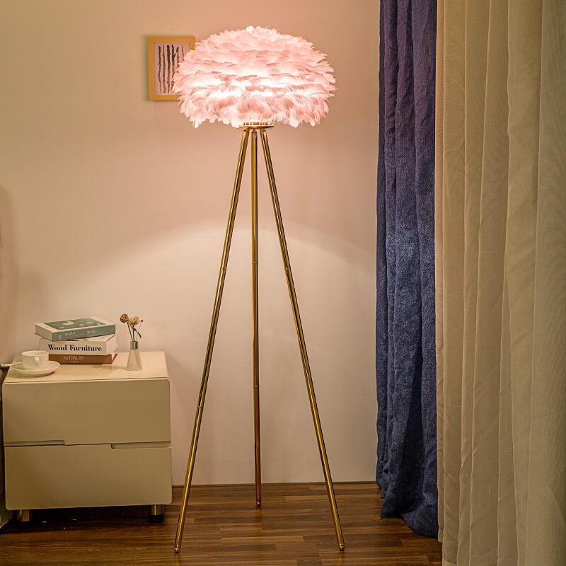 Modern Feather 1-Light Globe Standing Floor Lamp Lumendat