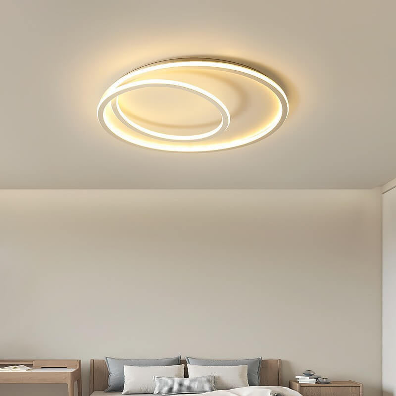 Nordic Minimalist Double Circle LED Flush Mount Ceiling Light Lumendat