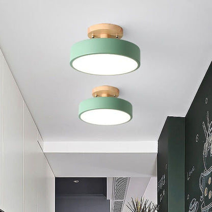 Nordic Log Round LED Semi-flush Mount Ceiling Light