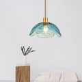 Modern Minimalist Flower-shaped Petal Iron Glass 1-light Pendant Light for Living Room BulbSquare