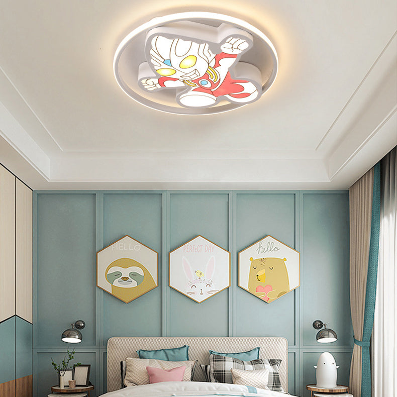 Lumendat Creative Cartoon Ultraman Round LED Flush Mount Ceiling Light Lumendat
