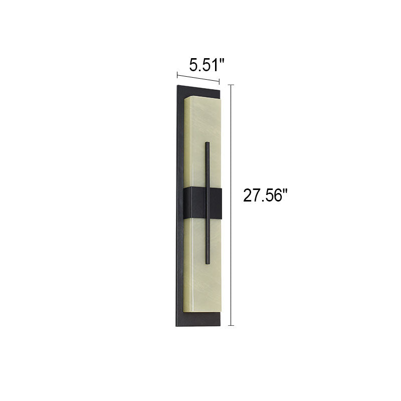 Outdoor Minimalist Rectangular Stainless Steel Acrylic LED Waterproof Wall Sconce Lamp Lumendat