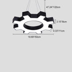 Contemporary Creative Iron Gear Acrylic Shade LED Pendant Light for Entertainment Room BulbSquare