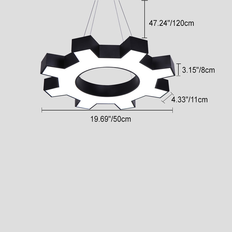 Contemporary Creative Iron Gear Acrylic Shade LED Pendant Light for Entertainment Room