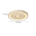 Modern Minimalist Carved Iron Resin Acrylic LED Flush Mount Ceiling Light for Bedroom BulbSquare