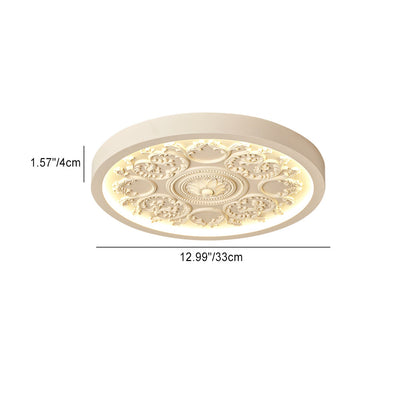 Modern Minimalist Carved Iron Resin Acrylic LED Flush Mount Ceiling Light for Bedroom