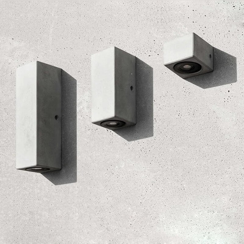 Industrial Cement Square Outdoor 1-Light Waterproof Wall Sconce Lamp Lumendat