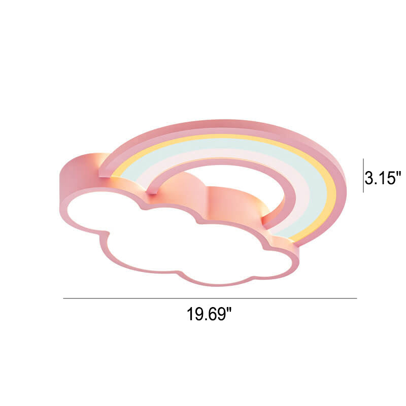 Childlike Cartoon Rainbow Cloud Design LED Flush Mount Light Lumendat