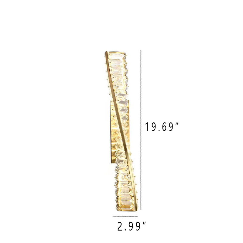 Modern Crystal Light Luxury Spiral Design LED Wall Sconce Lamp Lumendat