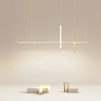 Modern Minimalist LED Linear Chandelier – Black & White, Adjustable Length Lumendat