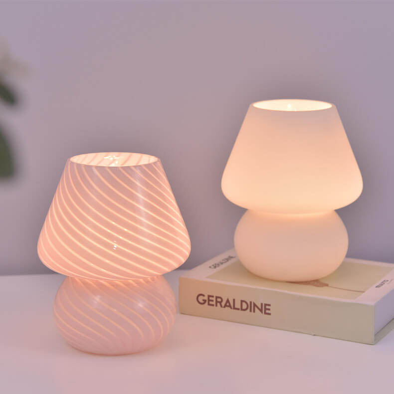 Retro Creative Glass Mushroom 1-Light LED Night Light Table Lamp Lumendat