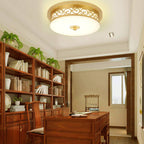 Vintage Circle Patterned Edge Iron 1-light LED Flush Mount Ceiling Light BulbSquare