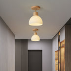 Nordic Glass Half Round 1-light Semi-flush Mount Ceiling Light BulbSquare