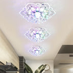 Modern Crystal Flower Shape LED Flush Mount Ceiling Light BulbSquare