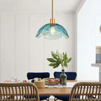 Modern Minimalist Flower-shaped Petal Iron Glass 1-light Pendant Light for Living Room BulbSquare