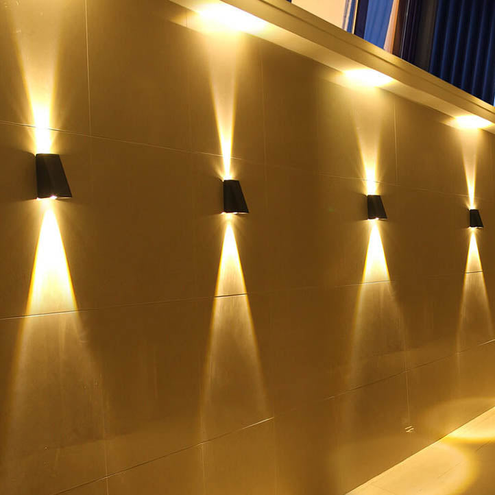Simple Solar Trapezoid Outdoor Waterproof Up and Down Lights LED Wall Sconce Lamp Lumendat