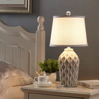 Modern Simple Fabric Ice Cracked Ceramics 1-Light Table Lamp Lumendat
