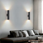 Simple Aluminum Cylindrical 2-Light Wall Sconce Lamp