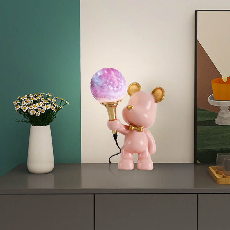 Lumendat Creative Cartoon Bear Resin 1-Light Night Light Table Lamp Lumendat