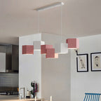 Modern Creative Square Geometric Iron LED Macaron Chandelier BulbSquare