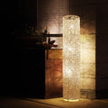 Minimalist Rattan Weaving Column Shaped 3-Light Standing Floor Lamp Lumendat